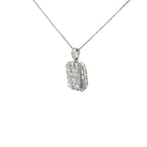 14k white gold 1.10ct G VS2 Round Diamond Cluster Necklace